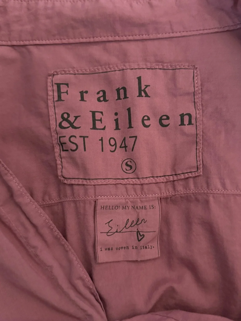 Frank and Eileen Button Up Shirt Small Pink Cotton Collared Quiet Luxury Casual - Picture 9 of 10